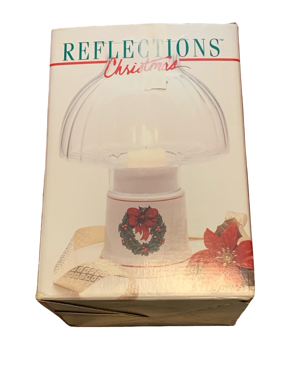 Osram Sylvania Reflections Christmas Tealight Candle Lamp Glass Globe Wreath